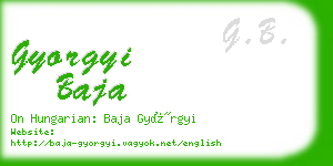 gyorgyi baja business card